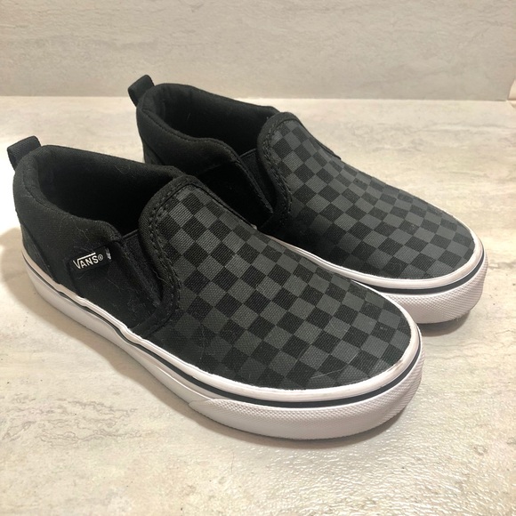 vans asher checkerboard black